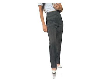 Vintage Gianni Versace Couture pinstripe wool high waisted pants