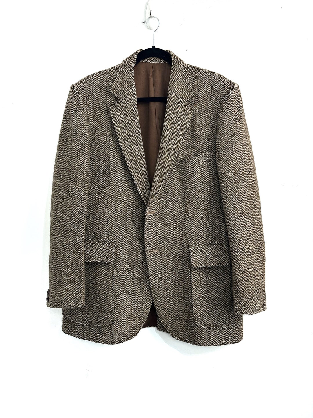 Vintage Harris Tweed Elbow Patch Wool Blazer Etsy