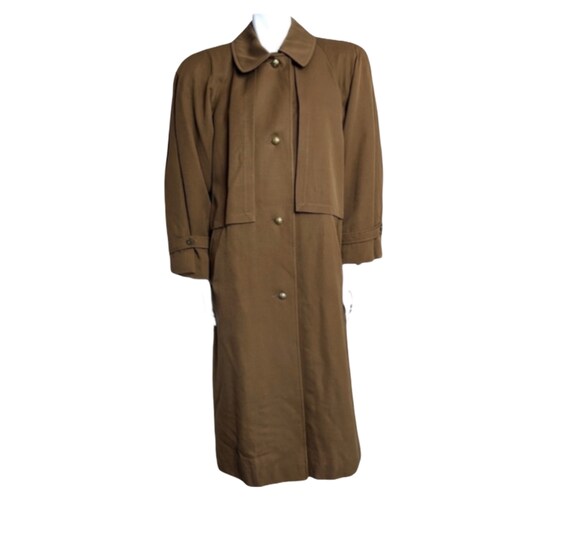 Vintage wool long brown trench coat Gem