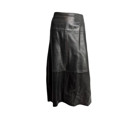 Vintage Bally leather maxi skirt large