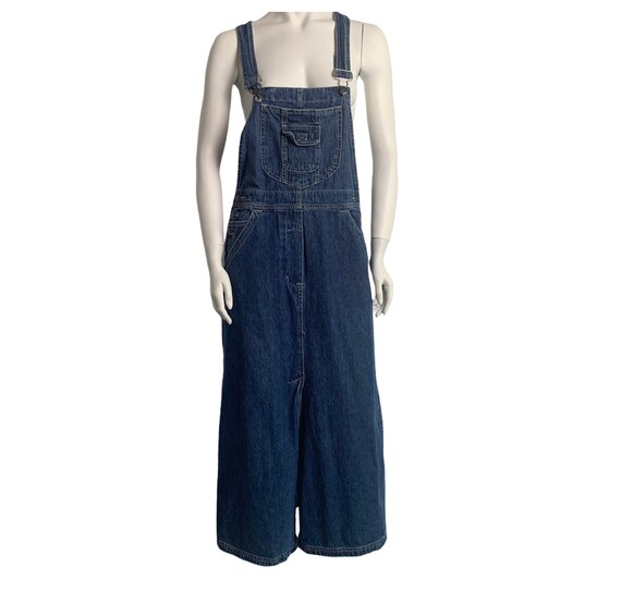 Vintage 90s dungaree denim dress | overalls dress
