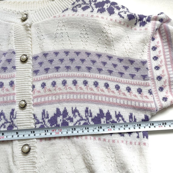 Vintage 90’s Pastel Pointelle Knit Cardigan - image 9