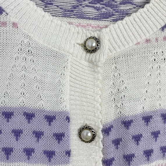 Vintage 90’s Pastel Pointelle Knit Cardigan - image 3