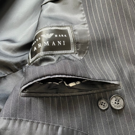 Giorgio Armani Black Pinstripe Suit - Gem