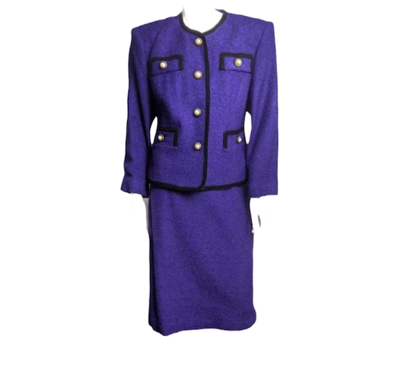 Vintage tweed suit skirt suit designer inspired su