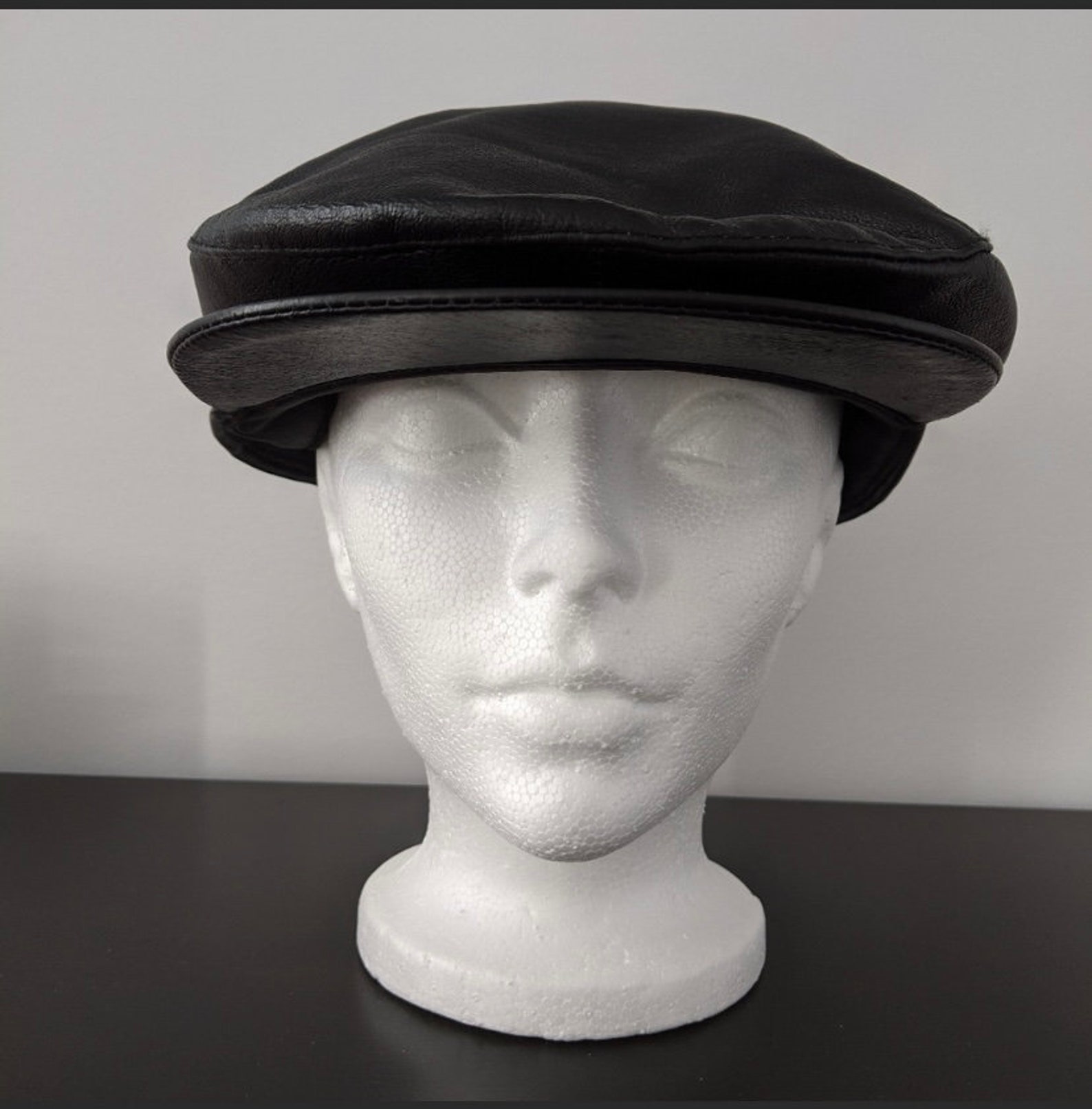 Vintage leather paperboy cap newsboy hat Etsy
