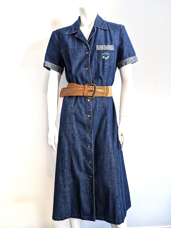 Vintage denim button down dress