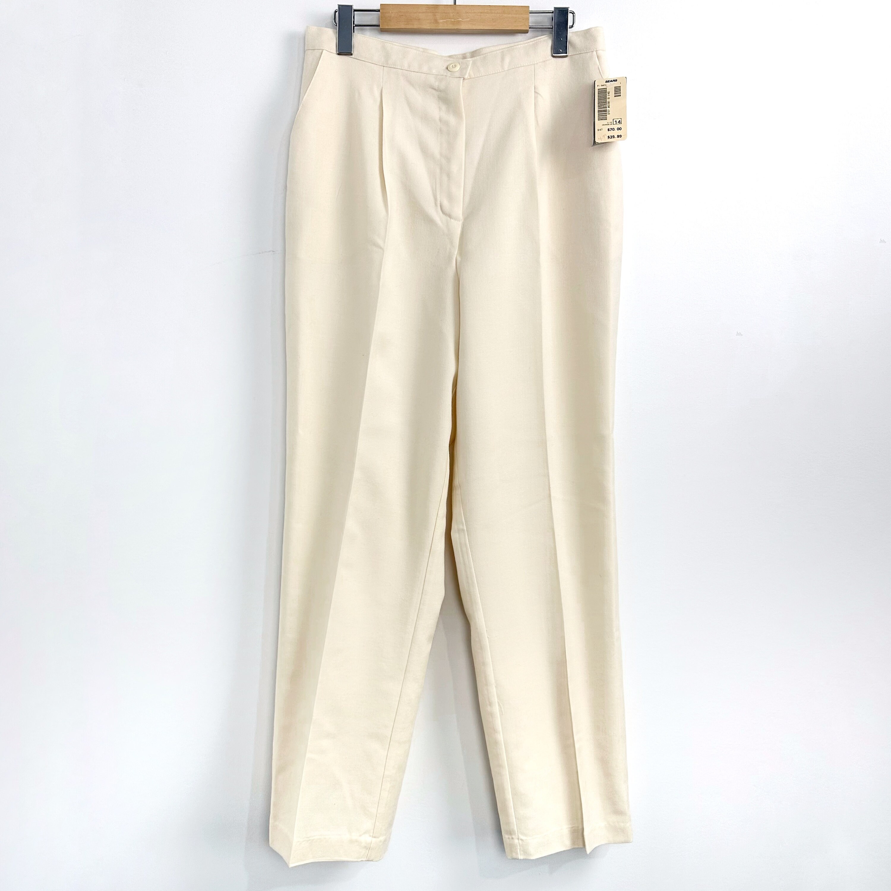 Men Pleated Linen Pants Classic Casual Business Straight Leg Dress Trousers  