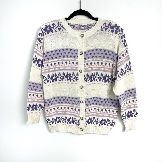 Vintage 90’s Pastel Pointelle Knit Cardigan - image 8