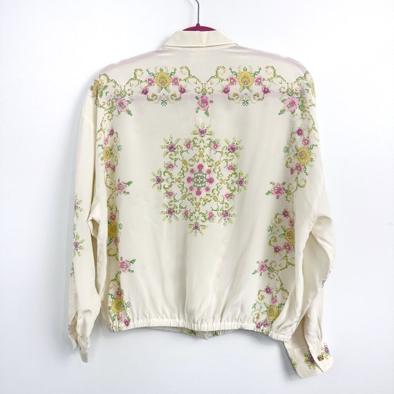 Vintage Escada silk floral blouse - image 10