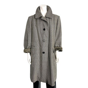 Vintage Aquascutum houndstooth wool blend coat