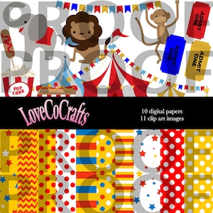 Circus Digital Papier- und ClipArt-Bilder