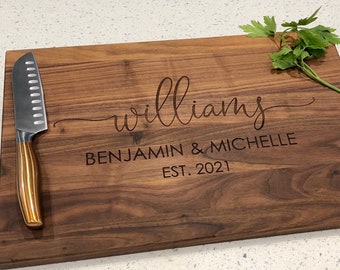 Tabla de cortar personalizada, regalo de aniversario, regalos de aniversario para ella, regalos de aniversario para él, regalo de boda, regalo de bienvenida