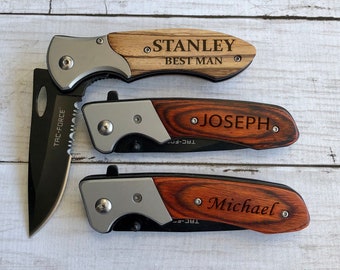 Groomsmen Gift, Engraved Knife, Pocket Knife, Groomsmen Knife, Custom Knife, Wedding Gift, Folding Knife, Hunting Knife, Groomsmen Gifts