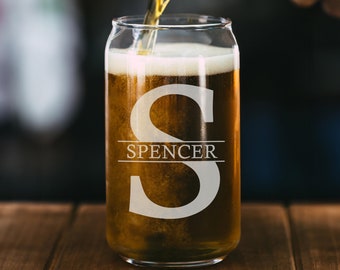 Vidrio de lata de cerveza personalizado, vidrio de boda grabado, regalo de cerveza del padrino, vidrio del padrino, vidrio personalizado, regalos para él, gafas de fiesta nupcial