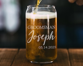 Vidrio de lata de cerveza de los padrinos, regalo del padrino, regalo para los padrinos, gafas de los padrinos, padrinos personalizados, propuesta de boda, vidrio de los padrinos