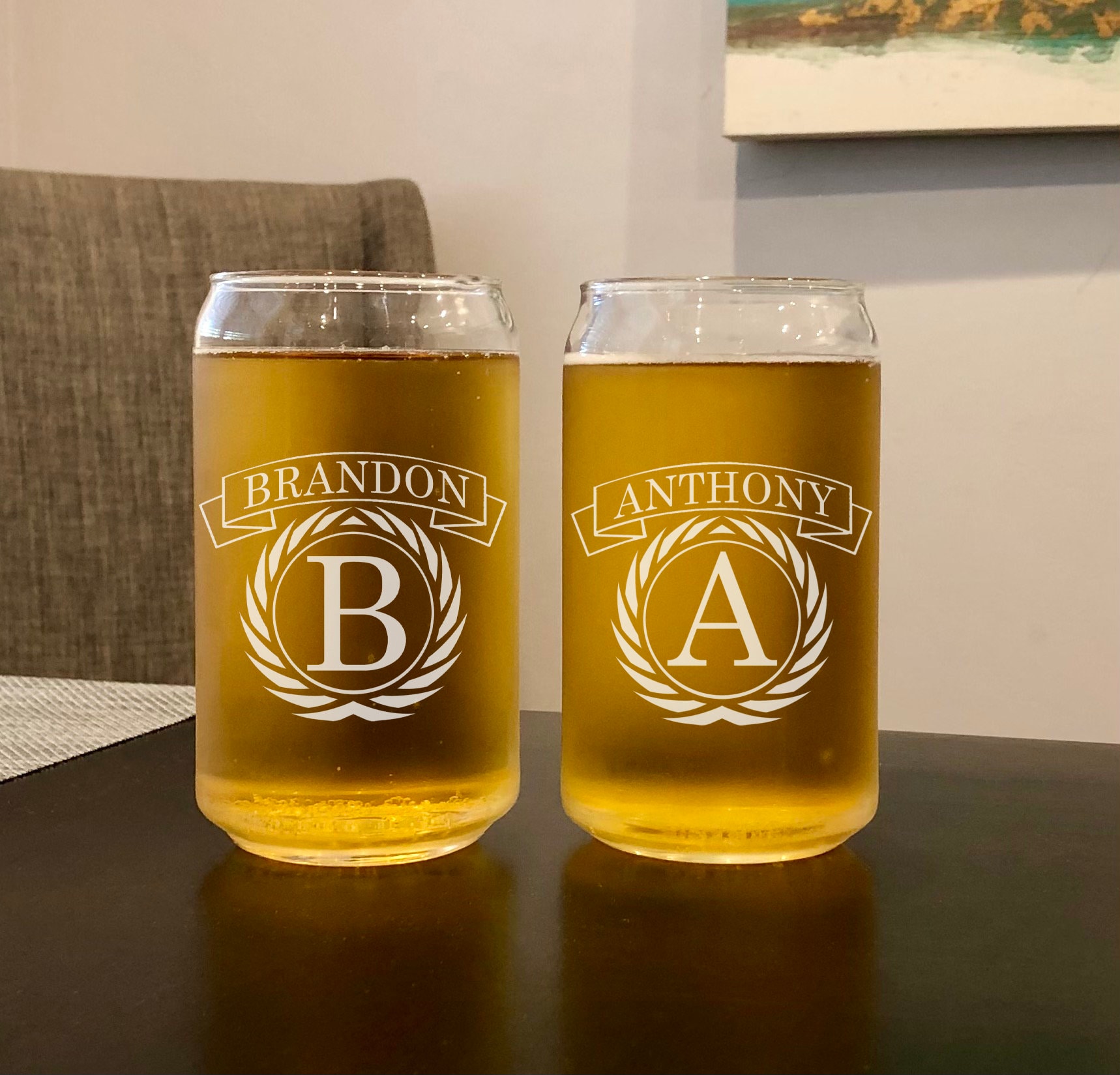 Beer Can Glass Personalized Glasses Custom Beer Glass Etsy