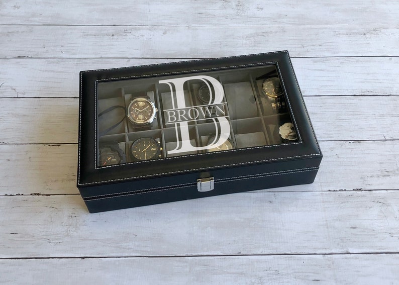 Custom Watch Box Holds 12 Watches Watch Case, Watch Organizer, Watch  Storage, Engraved, Monogram, Custom Designs Mens Jewlery Box