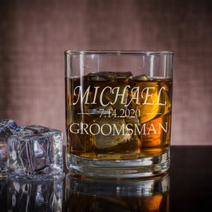 Groomsmen Gift, Whiskey Glasses, Engraved Whiskey Glasses, Groomsmen ...