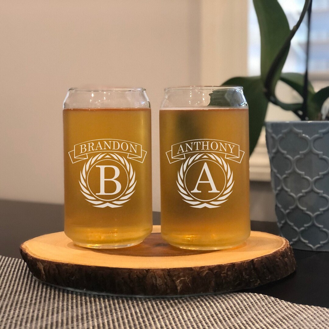 Beer Can Glass, Personalized Glasses, Custom Beer Glass, Engraved Beer ...