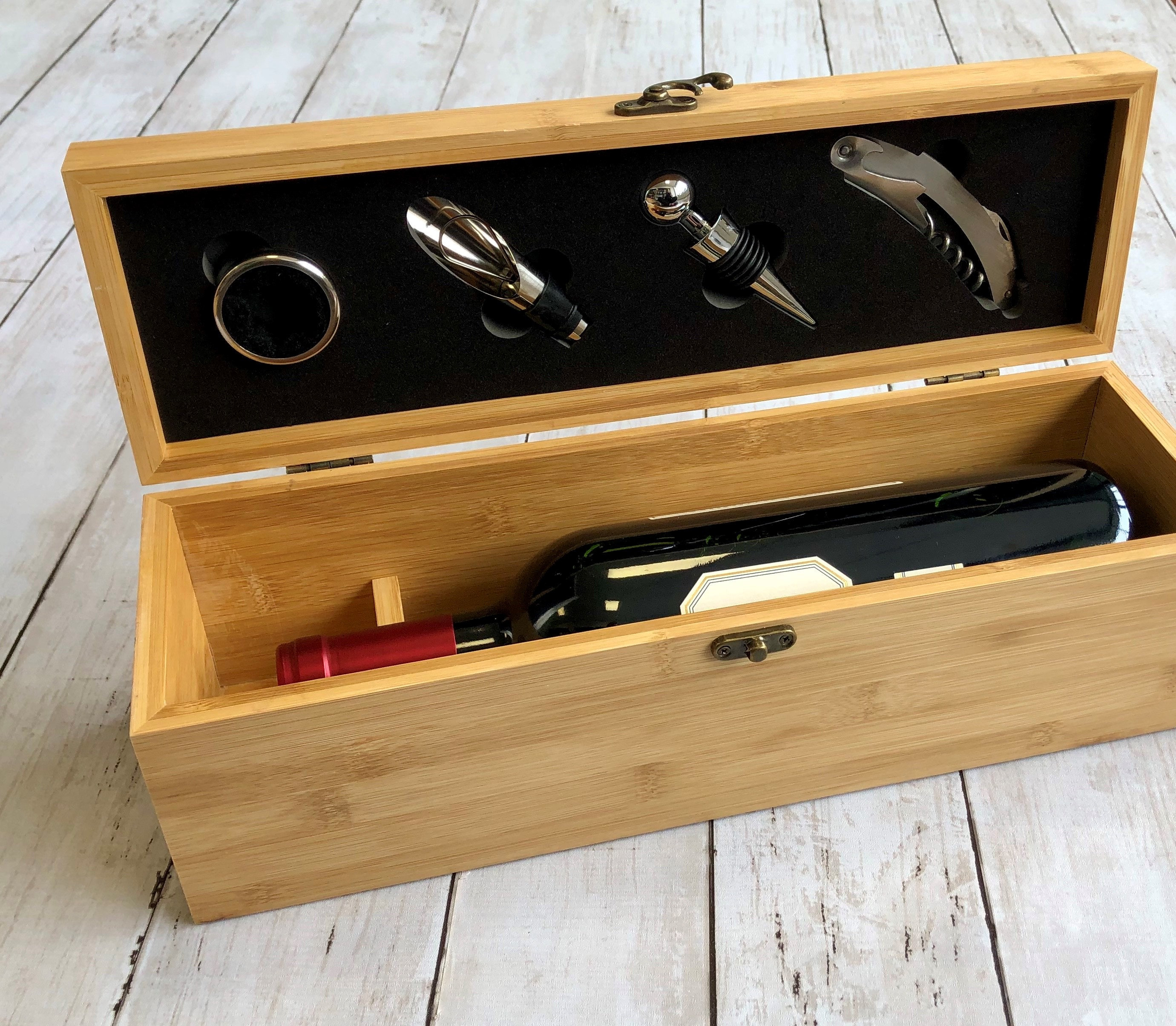 Wine Gifts Set – Wine Accessories Set w/Wooden Box- Wine Set