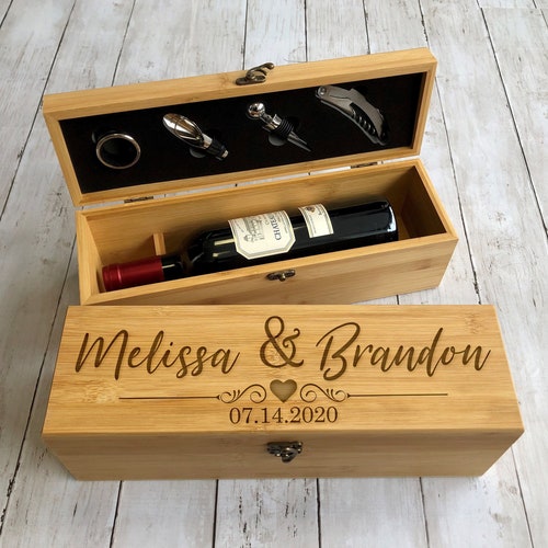 Wine Box Wedding Wine Box Wedding Gift for Couple Etsy