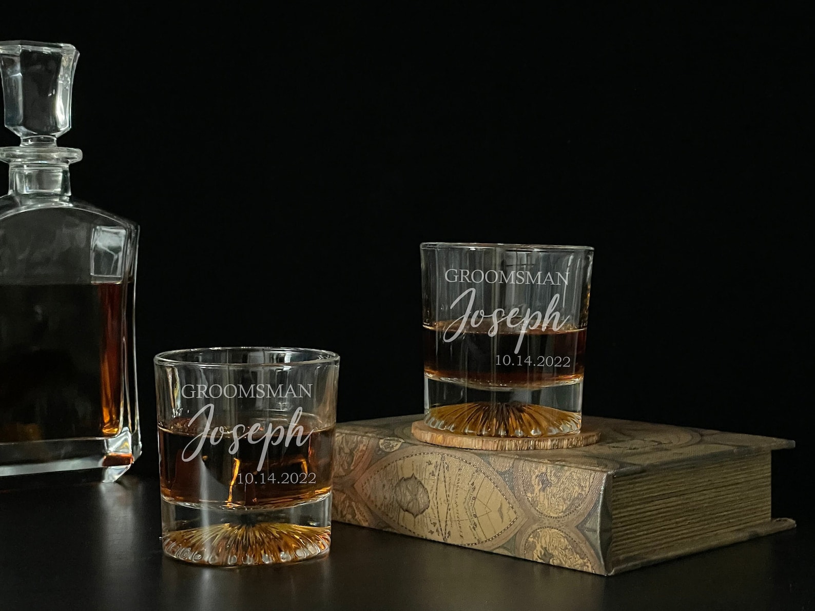Groomsmen Gift Whiskey Glasses Engraved Whiskey Glasses Etsy