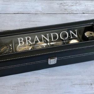 Boyfriend Gift, Personalized Watch Box, Custom Watch Box, Jewelry Box, Jewelry Storage, Gifts for Him, Boyfriend Gift, 6 Slots Watch Box