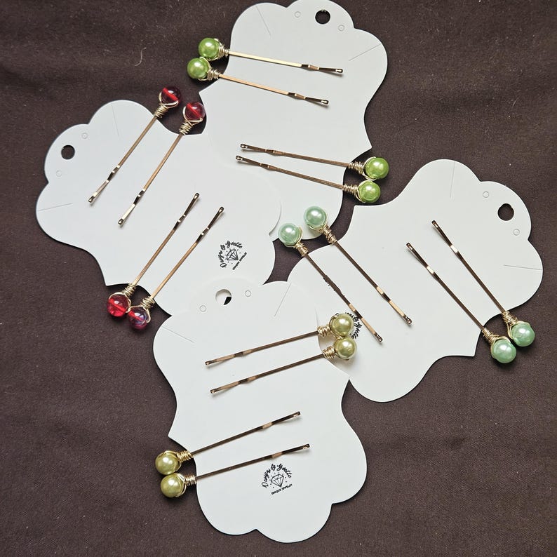 Handmade Pearl Wire Wrapped Bobbie Pins - Set of 4 - Etsy