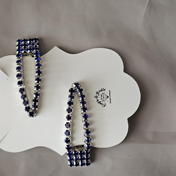 Blue Crystal Gemstone Hair Clips: Handmade Prom Wedding Set  display picture 3