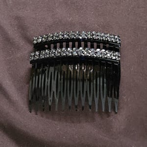 Black Crystal on Black Hair Combs - Great for weddings, prom, any special event