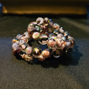 Black Floral Wrap Cuff Memory Wire Cuff Bracelet - a must-have accessory for any fashion-forward individual - Great Gift Idea