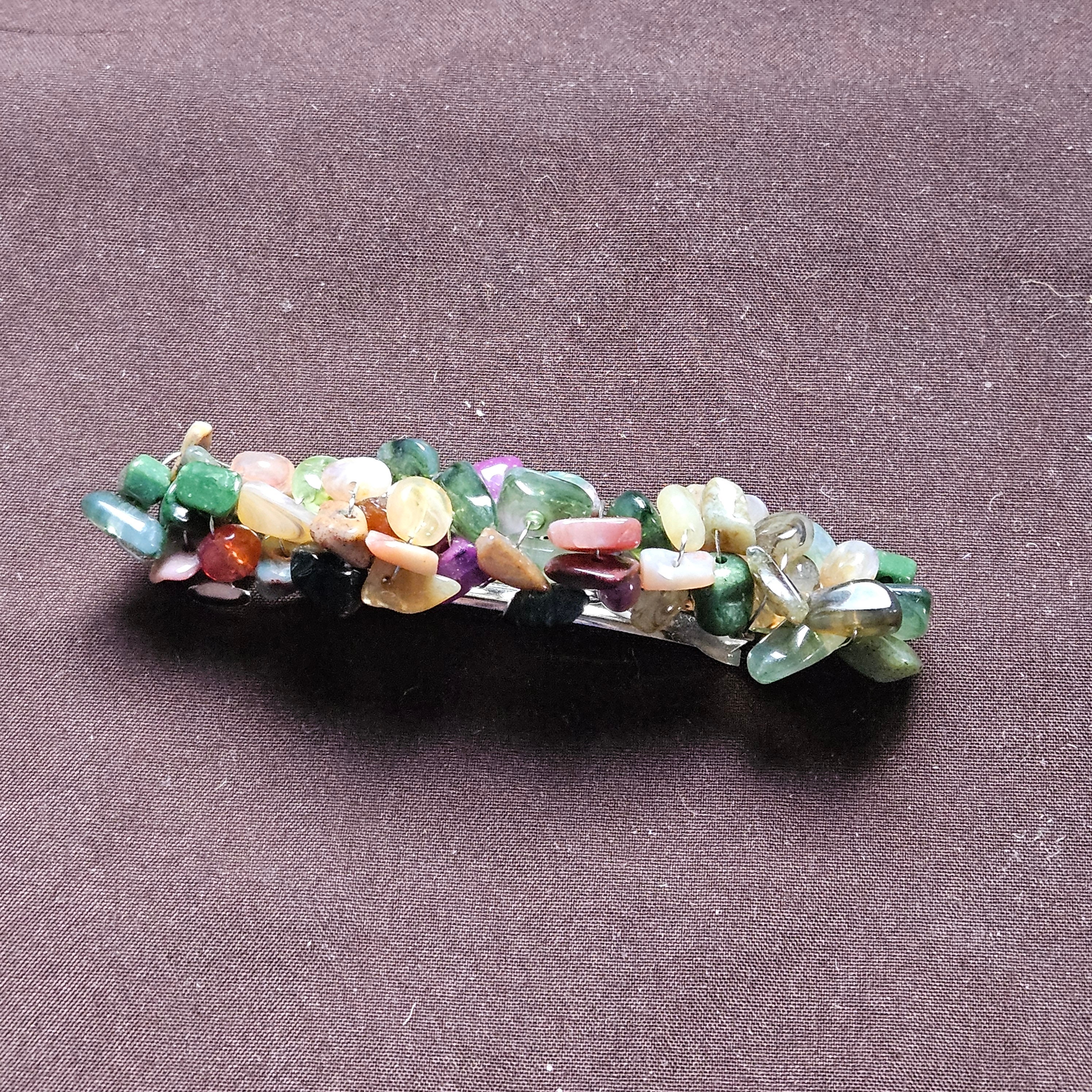 Multi-Color Gemstone Chip Hair Barrette - Purple & Teal Amazon.com : Faship Violet Purple Premium Rhinestone Crystal  main image 4