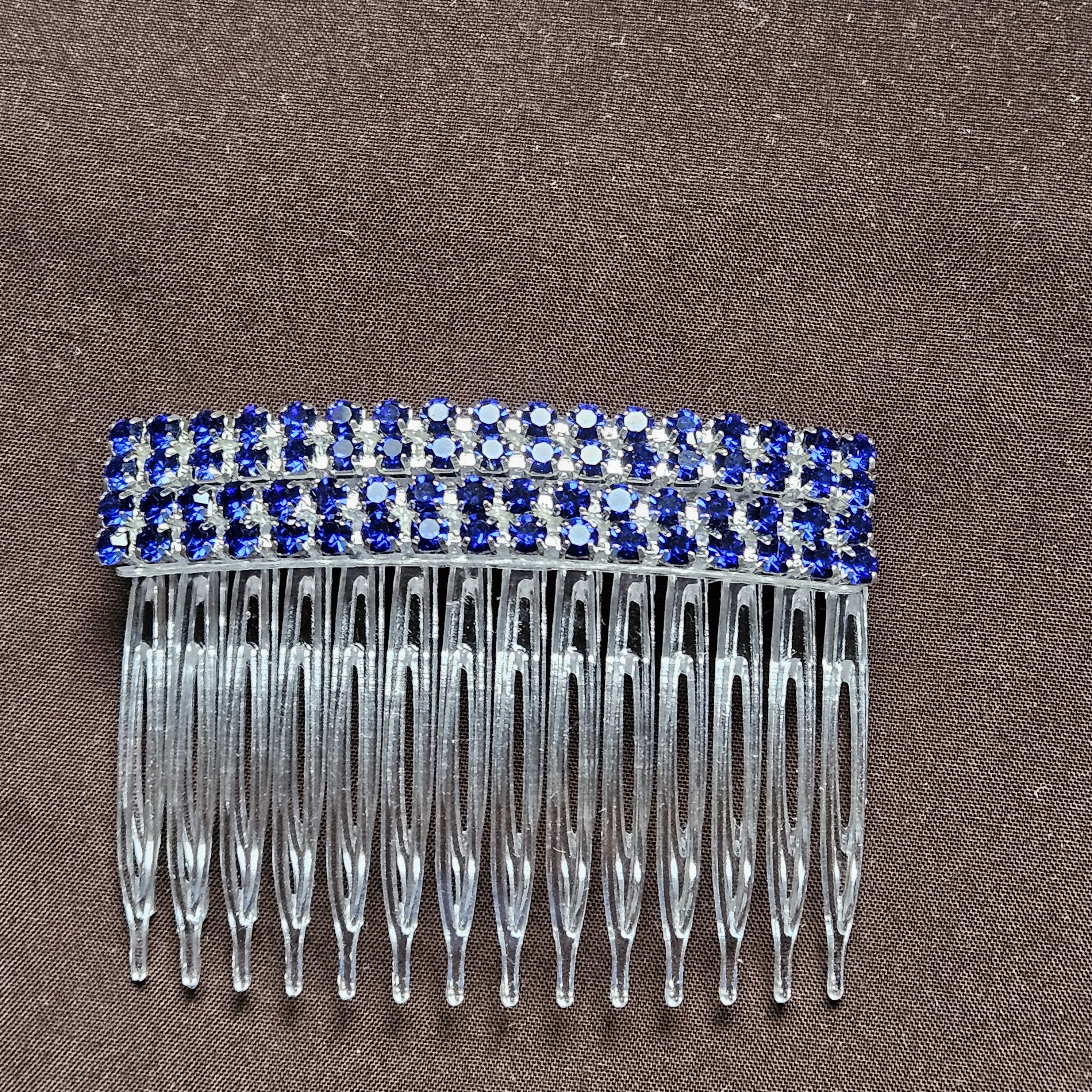 Handmade Blue Crystal Hair Combs - Elegant Gemstone Set - Etsy