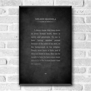 Nelson Mandella Quote Art Print, Inspirational EqualityQuote Wall Art, Poster
