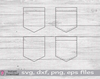 Shirt Pocket SVG, Pocket Cut File, Pocket Vector, Fake Pocket SVG, Pocket Clipart, Pocket Template, Pocket Outline SVG, Pocket Stitching