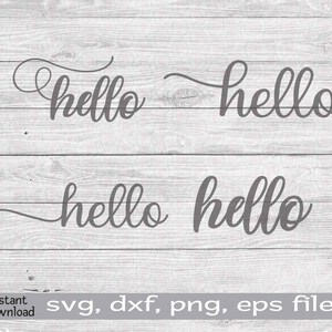 Hola SVG, Archivo de corte de puerta principal, SVG de bienvenida, Hola Clip Art, Hola paquete, Archivo de corte de saludo, Hola vector, Hola fuente SVG, Hola cursiva