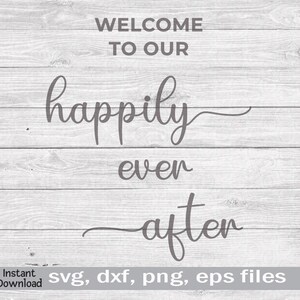 SVG "Felices para siempre", SVG con fecha de boda, día de la boda, archivos de corte para matrimonio, Cricut, Silhouette, letrero personalizado para boda, archivos editables