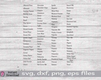 Pantry Label Svg, Food Labels, Kitchen Labels SVG, Jar Labels, Container Labels SVG, Pantry Organization cut files, Cricut Pantry Files
