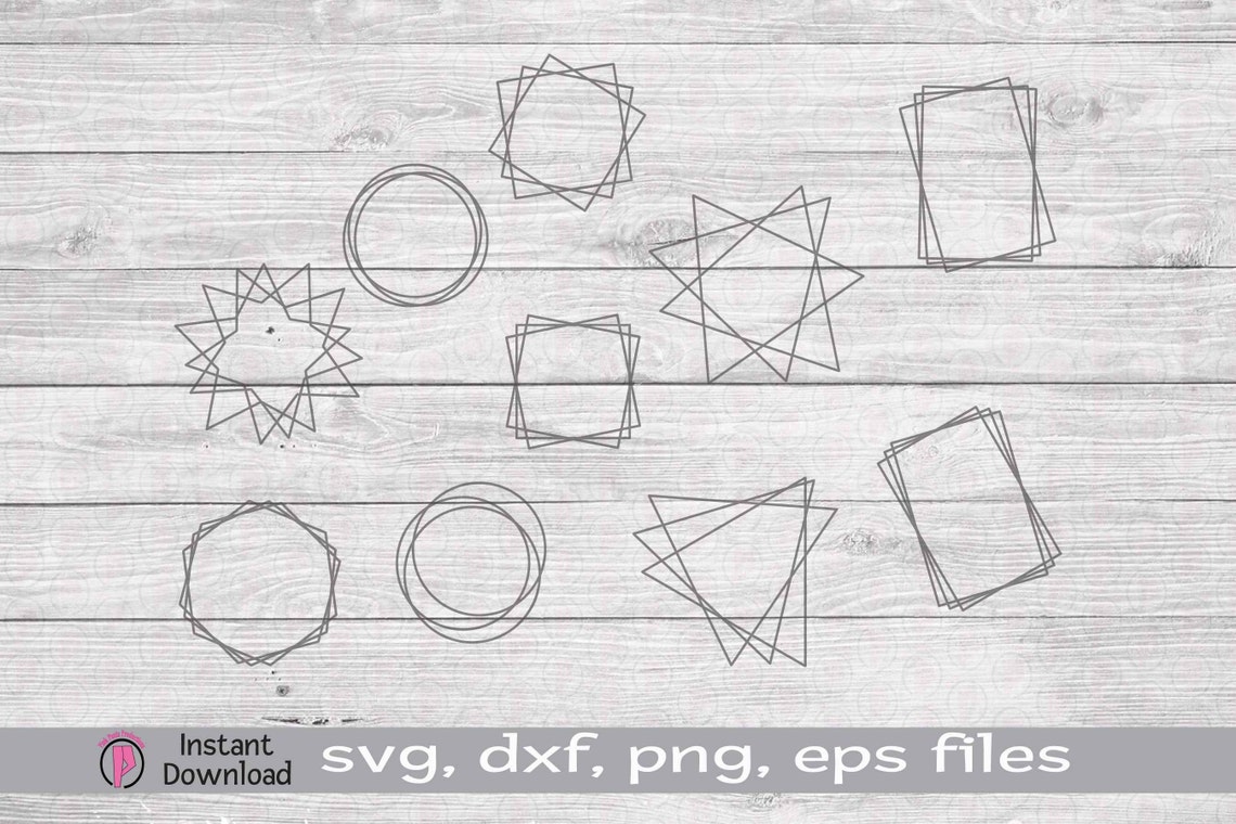 Offset Frames SVG Stacked Frames Geometric Stacked Frames Etsy