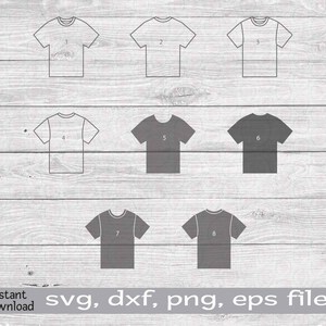 T-shirt svg, T-shirt Vector, Unisex Tee, T-shirt Outline, Tee png eps dxf svg, Silhouette Tee svg, Tee Outline, T-shirt clipart, Shirt svg