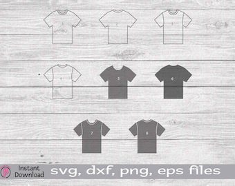 T-shirt svg, T-shirt Vector, Unisex Tee, T-shirt Outline, Tee png eps dxf svg, Silhouette Tee svg, Tee Outline, T-shirt clipart, Shirt svg