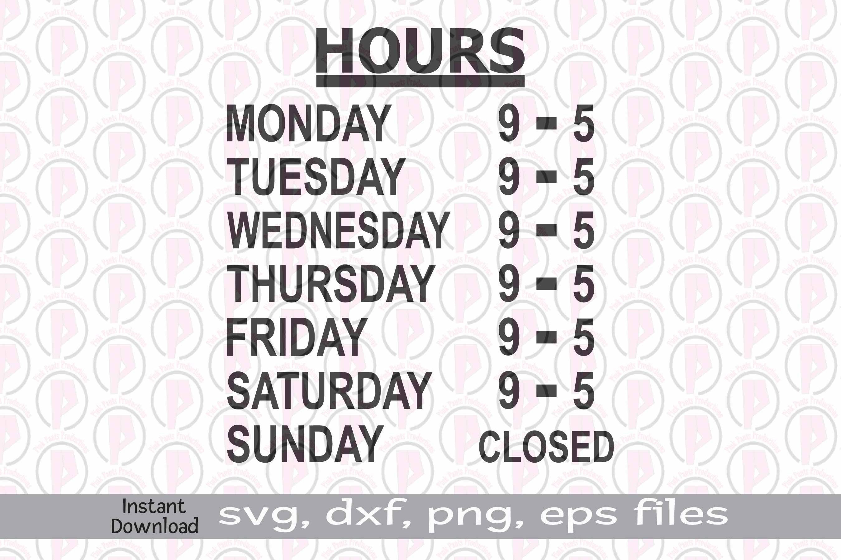 Business Hours Svg Png Hours Of Operations Business Sign Etsy Australia