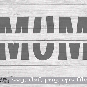 May include: A gray graphic design on a white wood background that says "Mama I love you".