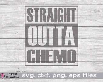 Straight Outta Chemo SVG, Cancer SVG, Chemo Cut file, Cancer Survivor SVG, files for Cricut, Silhouette file