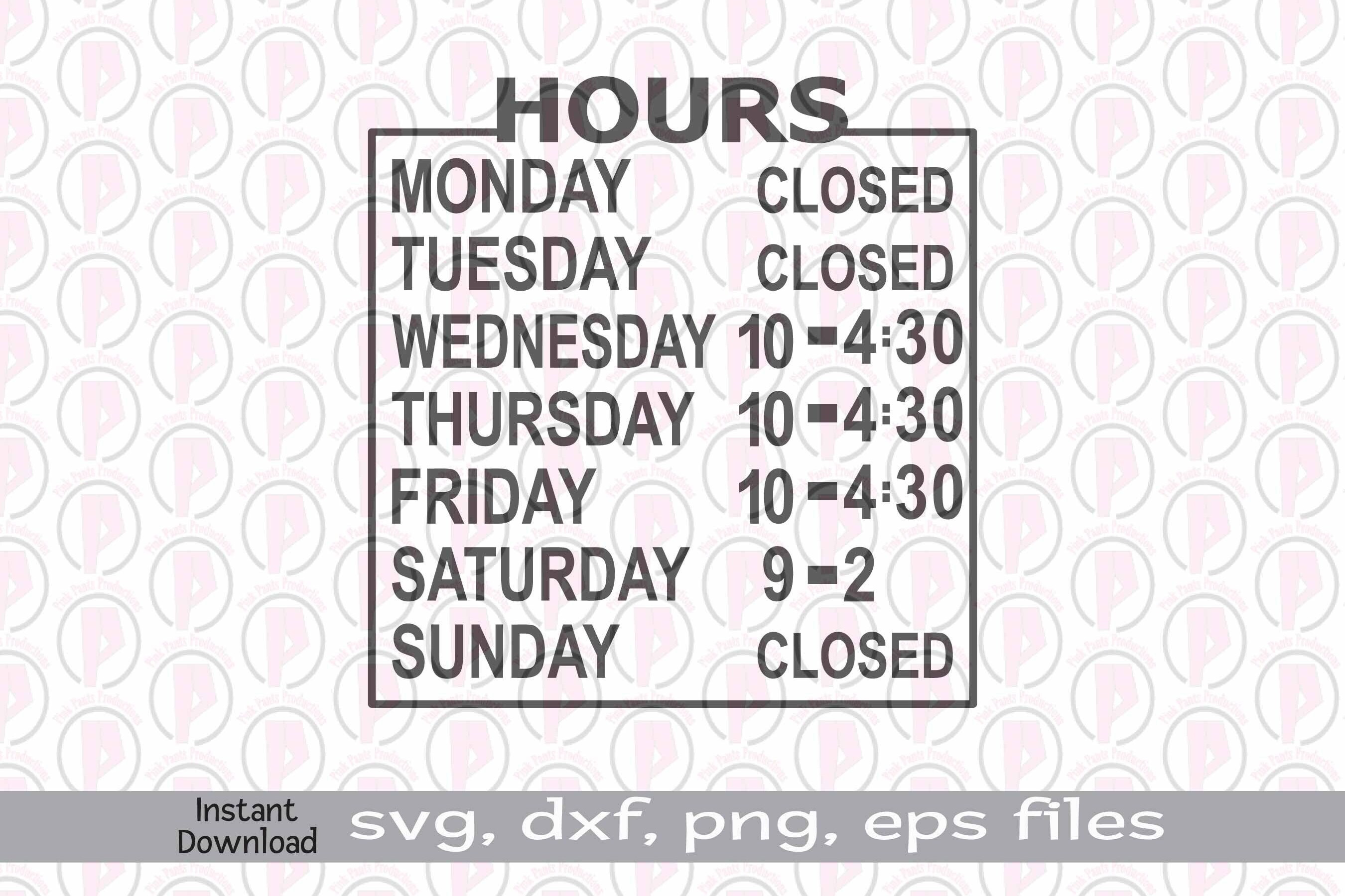 Business Hours Svg Png Hours of Operations Business Sign Etsy UK