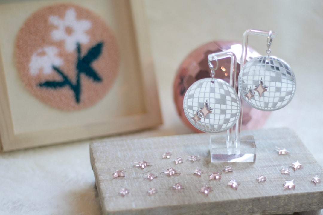Disco Ball Earrings Etsy