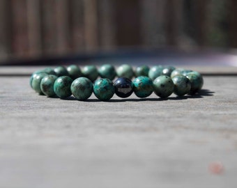 Bracelets For Men -  African Turquoise & Hematite Bracelet