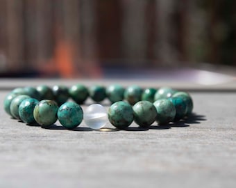 Bracelet de perles - Turquoise africaine - Spectrolite
