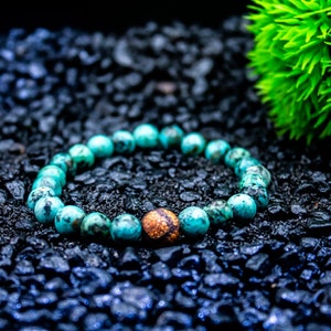 Bracelet de perles pour homme Mode homme Cadeau pour homme Turquoise africaine et agate africaine Bracelet de perles de 8 mm image 10
